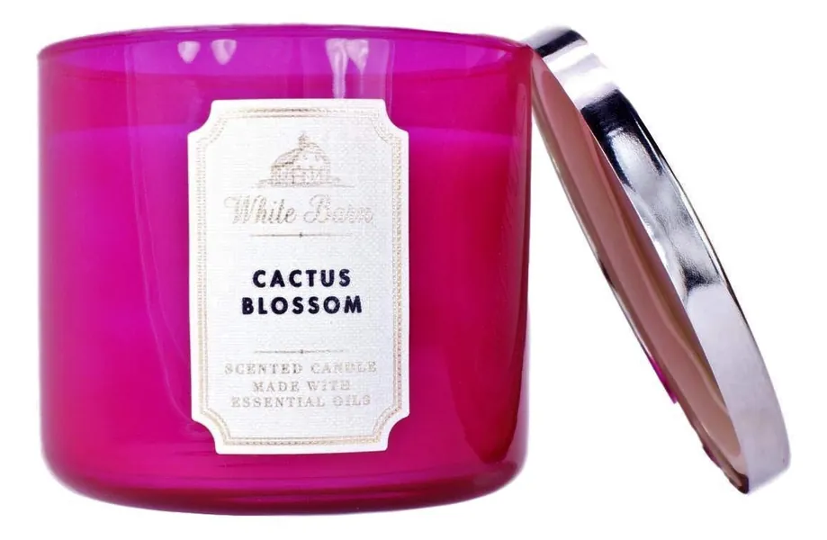 White Barn Bath and Body Works 3 Wick Scented Candle Cactus Blossom 14.5 Ounce - 