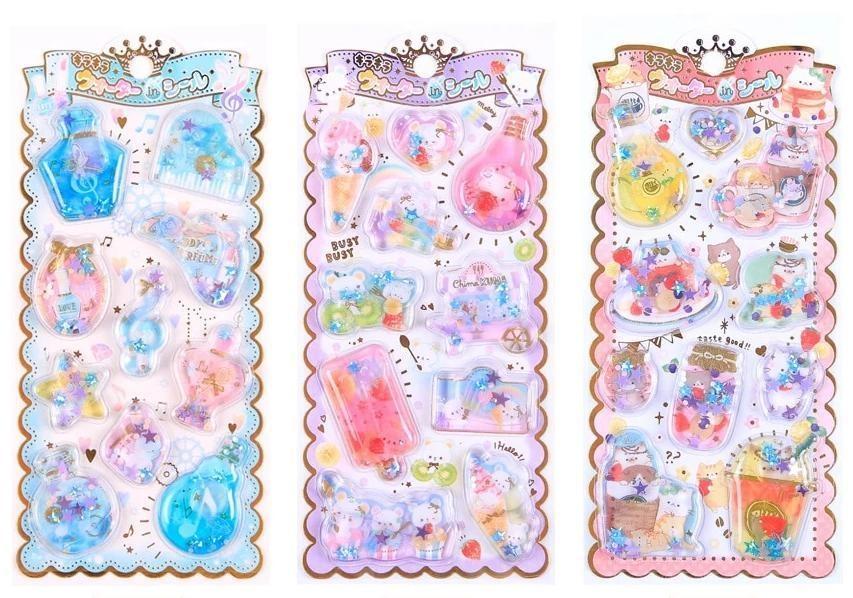 Puffy Glitter Stickers - Three Pieces