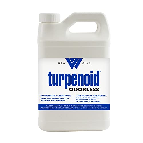 Weber Odorless Turpenoid, Artist Paint Thinner and Cleaner, 946ml (32 Fl Oz) Bottle, 1 Each - 1 Quart (Pack of 1)