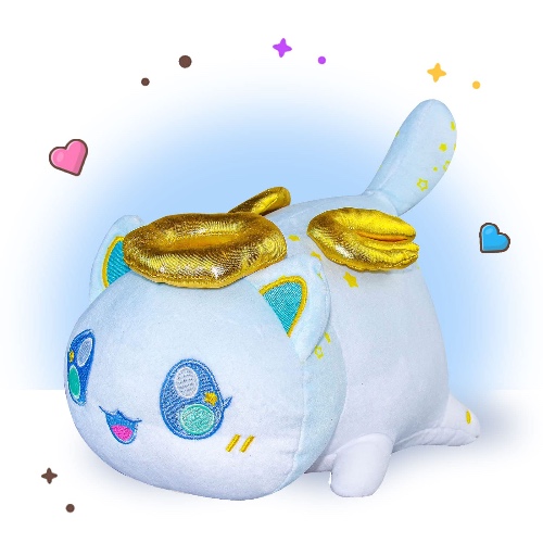 Cute Angel Cat Stuffed Animal Plush,Soft Meemeows Cat Plush Doll Birthday, Party Gift for Kids Girlfriend and Sisters