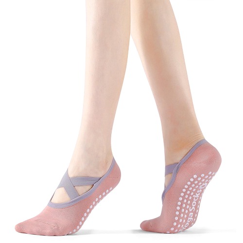 Yoga Socks, Ballet, Pilates, Antiskid, Women's Yoga Suit Socks, Breathable, Durable, Antibacterial, Deodorization, Women's, Yoga, Wear, Ballet, Sports, Daily Life, 1 Pair (One Size) - Pink