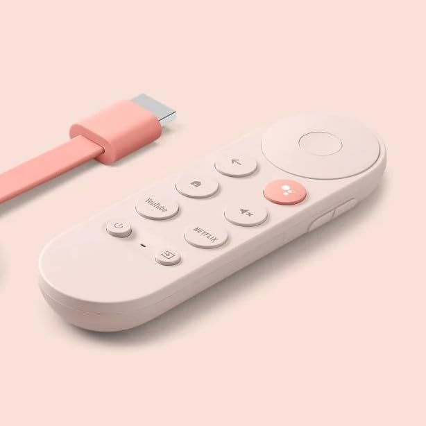 Official Google Genuine Chromecast 4K Chrome Cast 4K Replacement Remote Control Only (Pink Sunrise) - Pink Sunrise