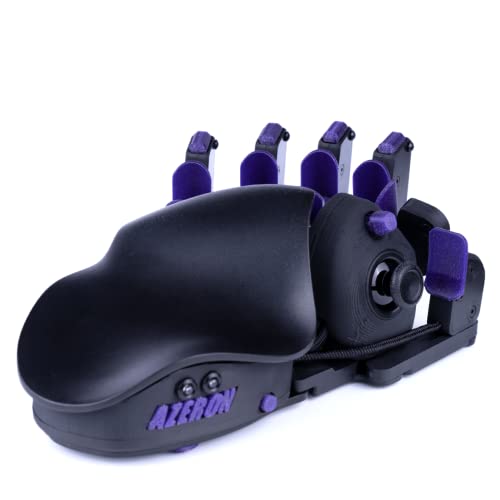 AZERON Compact Gaming keypad - Programmable Gaming Keyboard for PC & Console Gaming - Customized, 3D Printed Analog Thumbstick keypad with 24 Buttons - for Righties - Galaxy Purple