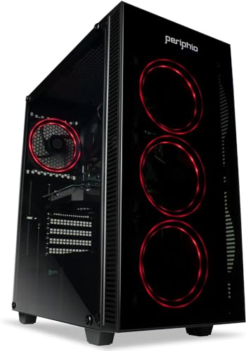 Periphio Gaming Desktop Computer Tower PC, Intel Quad Core i5 3.1GHz, 8GB RAM, 128GB SSD + 1TB 7200 RPM HDD, Windows 10, GeForce GTX 1650 4GB Overclocked Edition Graphics Card RGB HDMI Wi-Fi (Renewed) - Hydra - GTX 1650