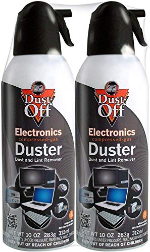 Dust-Off Disposable Compressed Gas Duster, 10 oz - Pack of 2 - Clear