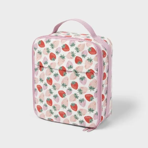 Strawberry Print Lunch Bag