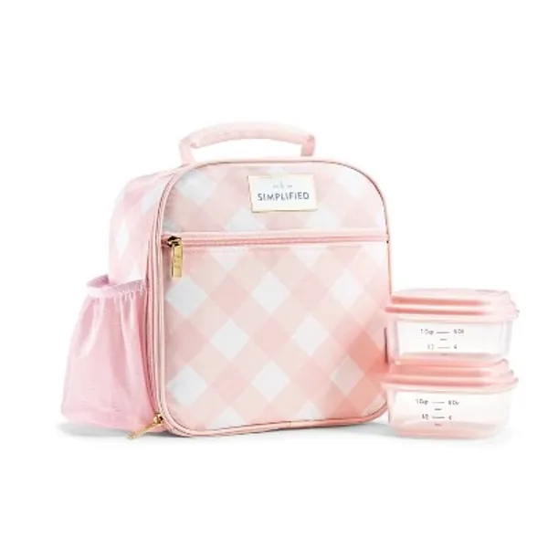 Pink Gingham Lunch Bag