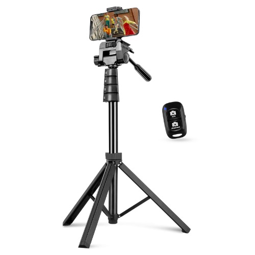 67" Phone Tripod & Selfie Stick, Sensyne Extendable Cell Phone Tripod Stand with Wireless Remote and Phone Holder, Compatible with iPhone Android Phone, Camera