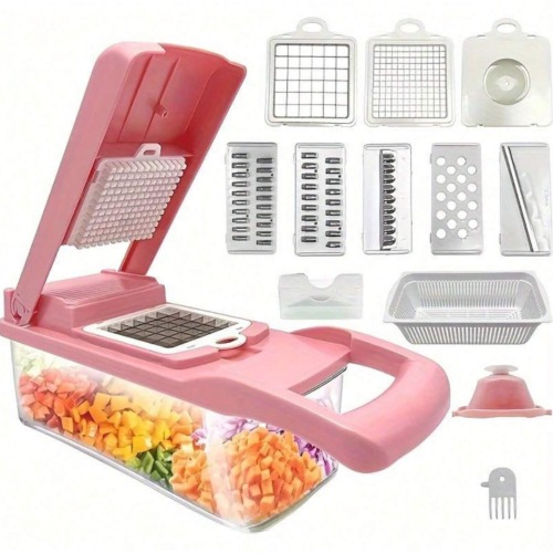 14 Piece Versatile Vegetable Cutting Tool Set - Pink