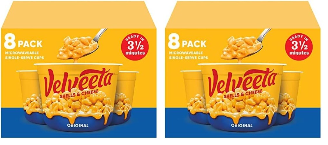 Velveeta Shells & Cheese Original Microwavable Macaroni and Cheese Cups (8 ct Pack, 2.39 oz Cups) (Pack of 2) - 8 Count (Pack of 2)