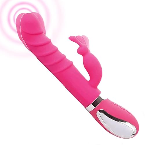 G Spot Dildo Vibrator duubee Adult Female Sex Rose Upgraded Rechargeable Electric Toys with 12 Modes Realistic Silicone Vibrators for Multiple Stimulation Clit for Couples Tools - Rose Red
