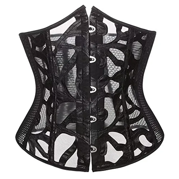Corset Satin Overbust Lace up Busiter Shapewear Outfit