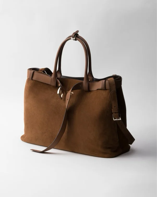 Prada suede buckle bag