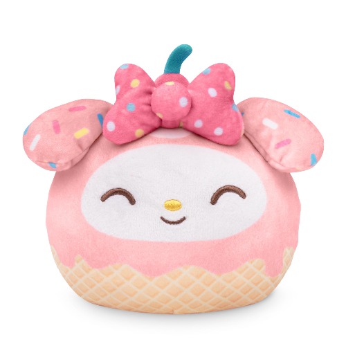 TeeTurtle My Melody - Peluche Reversible de 4 Pulgadas, My Melody Ice Cream - Animal de Peluche Suave con Licencia Oficial de Sanrio - My Melody [Happy] [Pink + Ice Cream]
