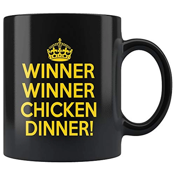 PUBG Mug Winner Winner Chicken Dinner Battlegrounds Black Ceramic Coffee Mug