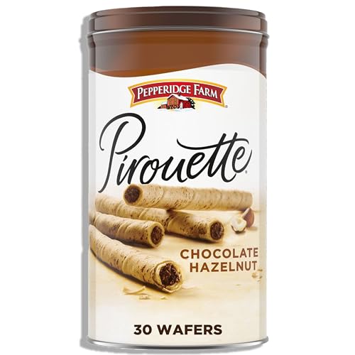 Pepperidge Farm Pirouette Cookies, Chocolate Hazelnut Créme Filled Wafers, 13.5 Oz Tin - Chocolate Hazelnut - 13.5 Ounce (Pack of 1)
