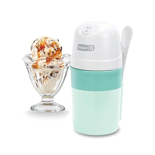 DASH My Pint Ice Cream Maker Machine (Aqua): Multi-Purpose Soft Serve Ice Cream Machine for Homemade Gelato, Sorbet, Frozen Yogurt, Includes Mixing Spoon, Easy to Clean and Store - Aqua - 0.4qt - Machine