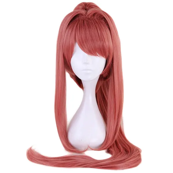 Lees Wigs: Damenperücke, Cosplay für Monika aus „Doki Doki Literature Club“-Anime, mit Perückenkappe