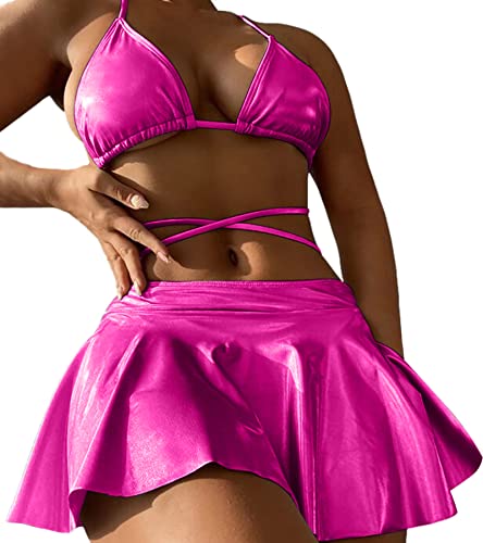 Pink metallic skirt set
