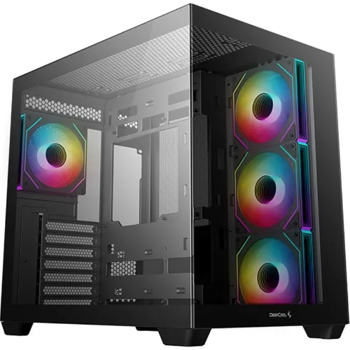 FOR ME (K4hhny) // DEEPCOOL CG530 Black ATX Mid Tower Tempered Glass, with 4x 120mm ARGB Fans Pre-installed, CPU Cooler Support Upto 160mm, GPU Support Upto 410mm, 7x PCI Slot, 360mm Radiator Supported, Front I/O: 2x USB, 1x Type C, HD Audio