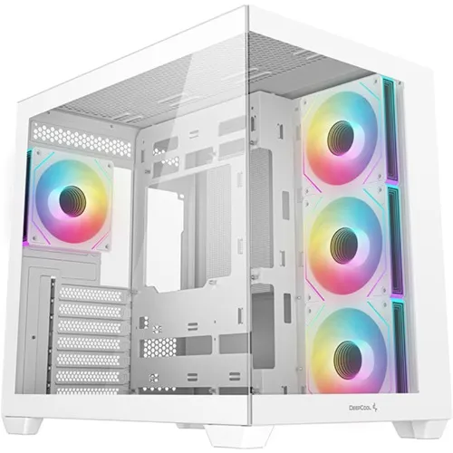FOR LILLY // DEEPCOOL CG530 White ATX Mid Tower Tempered Glass, with 4x 120mm ARGB Fans Pre-installed, CPU Cooler Support Upto 160mm, GPU Support Upto 410mm, 7x PCI Slot, 360mm Radiator Supported, Front I/O: 2x USB, 1x Type C, HD Audio