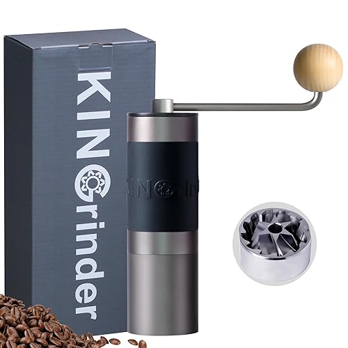 【Famous KOL Recommended】 KINGrinder K1 Straight Handle Manual Coffee Grinder with 140 Adjustable Grinding Levels for Aeropress, French Press, Drip, 25g Capacity