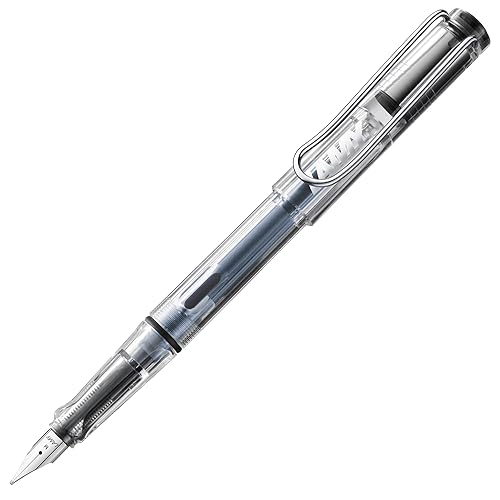 LAMY safari vista - Fountain Pen with ergonomic grip & polished steel nib in size M - ideal for any Writing & Calligraphy - including LAMY T 10 blue cartridge - Right-Handed - Nib M - Medium Nib