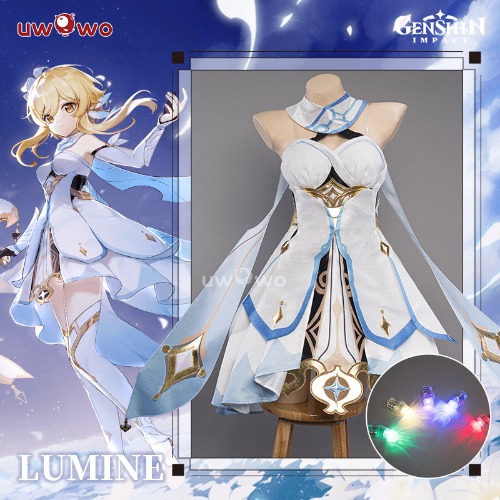 【Pre-sale】Uwowo Genshin Impact Lumine Traveler LED Female Lumine Cosplay Costumes | M