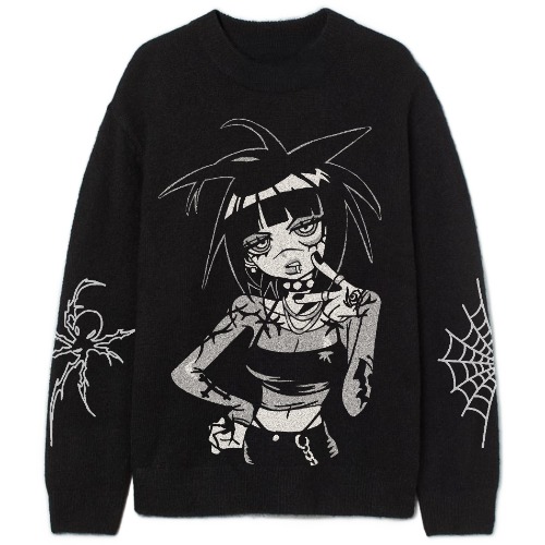 Black Widow Knitted Sweater - Small