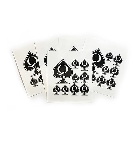 5 Sheet - Queen of Spades Temporary Tattoo Pack