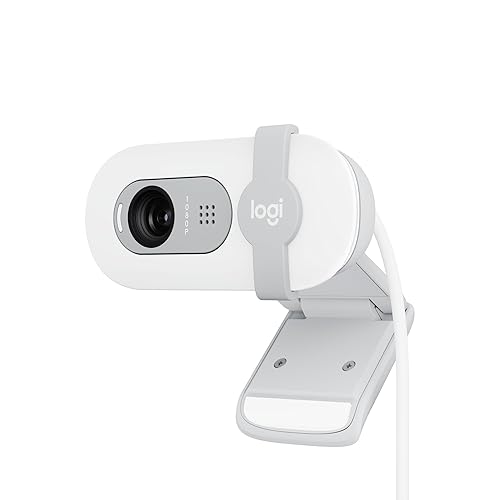 Logitech Brio 100 Full HD 1080p Webcam for Meetings and Streaming, Auto-Light Balance, Built-in Mic, Privacy Shutter, USB-A, for Microsoft Teams, Google Meet, Zoom and More - Off White - 1080p - Off-White
