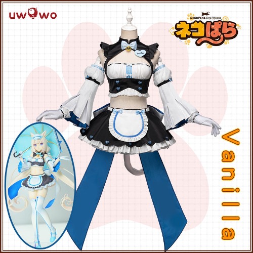 【Clearance Sale】UWOWO Game NEKOPARA Vanilla Racing Queen Ver. Cosplay Costume Seperate Maid Uniform Chocola and Vanilla Cute Girl Dress | S