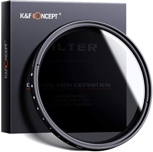 K&F Concept 40.5mm Neutral Density Filter, 40.5mm Slim Variable Fader ND Filter Adjustable ND2 to ND400 Filter + Cleaning Cloth