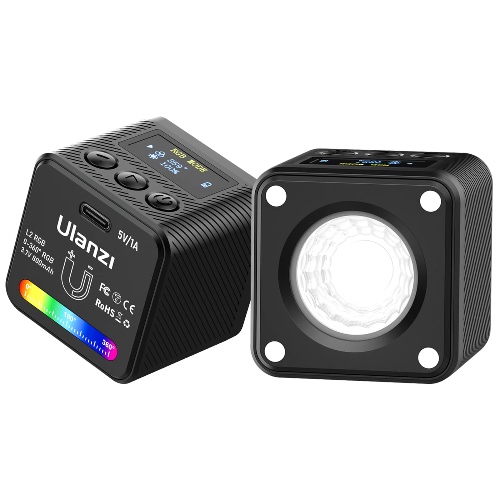 L2 COB RGB LED Video Light, 360° Full Color Portable Led Light for Camera Lighting, Magnetic Super Mini Cute Cube Light for Toy, Stop Motion and Micro Photography - 