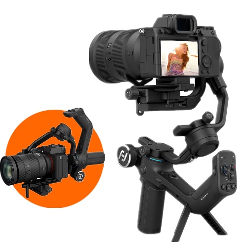 FeiyuTech SCORP-C Camera Stabilizer Gimbal for DSLR and Mirrorless Camera, Camera Handheld Gimbal 3-Axis, 5.5lbs Payload, for Sony α7Ⅳ A6300/A6400 A7S3 a9/a7 for Canon 5D3/80D for Nikon D7500/Z5/Z6 II - 
