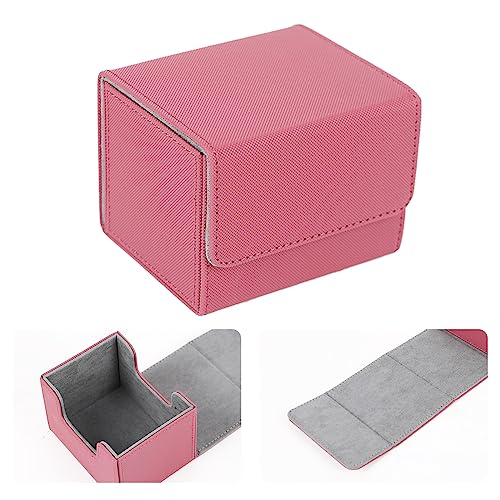 MENAYODA Boîte de rangement magnétique de qualité supérieure pour cartes, grande taille pour 200 cartes, boîte à cartes à trading (Big100+ cartes, rose) - Big100+ Karten - Rose