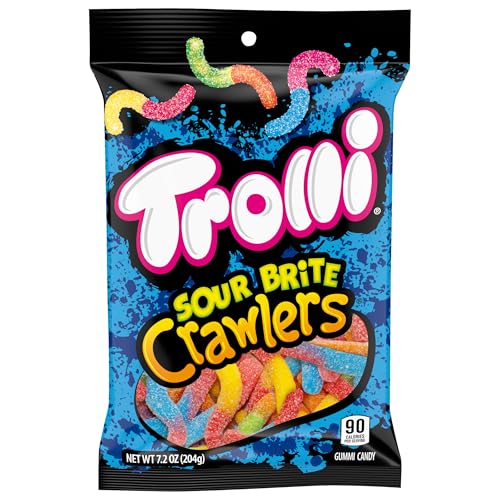 Trolli Sour Brite Crawlers Candy, Original Flavored Sour Gummy Worms, 7.2 Ounce - Original - 7.2oz
