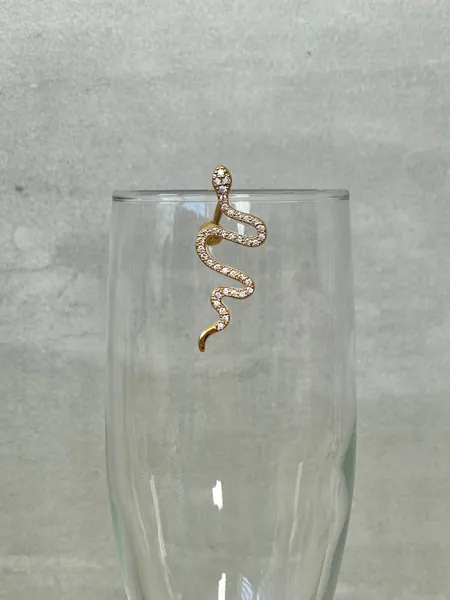 Snake Top Down Belly Button Ring Gold | CZ Dangle Delicate Belly Ring Floating Reverse Drop Belly Ring Dainty Unique Navel Ring Surgical