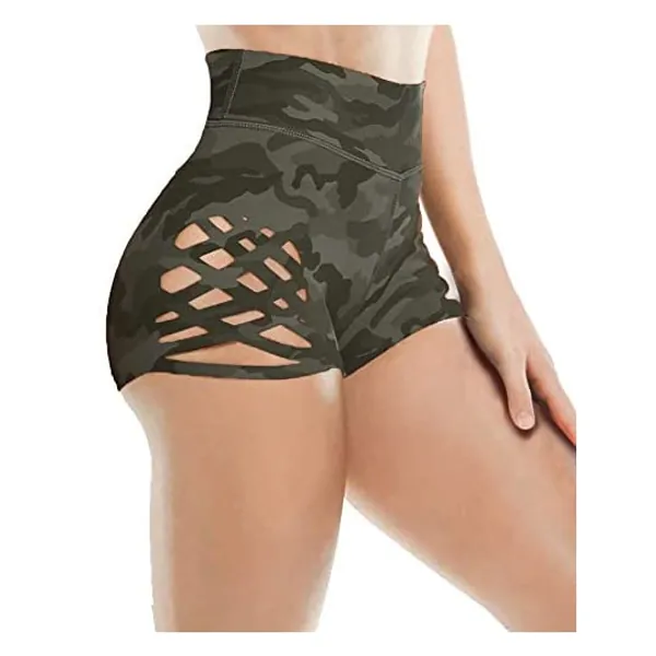 
                            Aurgelmir Women's Workout Yoga Shorts High Waist Tummy Control Criss Cross Athletic Sports Booty Short Leggings
                        