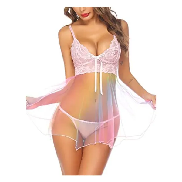 
                            Avidlove Women Lingerie Babydoll Lace Nightgown Mesh Chemise Boudoir Nighty Sexy Nuisette
                        