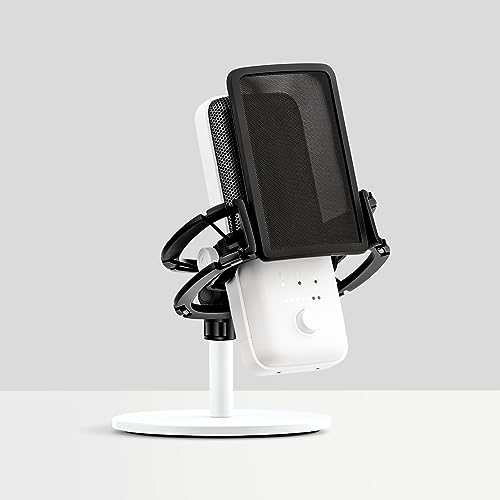 Elgato Wave:3 White Kit - Premium Studio Quality USB Condenser Microphone with Shock Mount and Pop Filter, for Streaming, Podcast, Gaming and Home Office, Free Mixer Software, Plug & Play for Mac, PC - White - Starter Kit