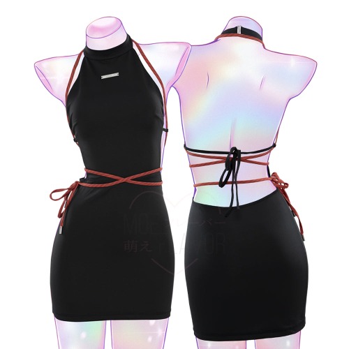 Kill Shibari Crossed Out Dress - Black / L/XL