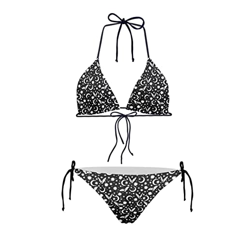 JEOCODY Women's High Waist Halter Bikini Set Two Piece Swimsuits Triangle Bikini Sets