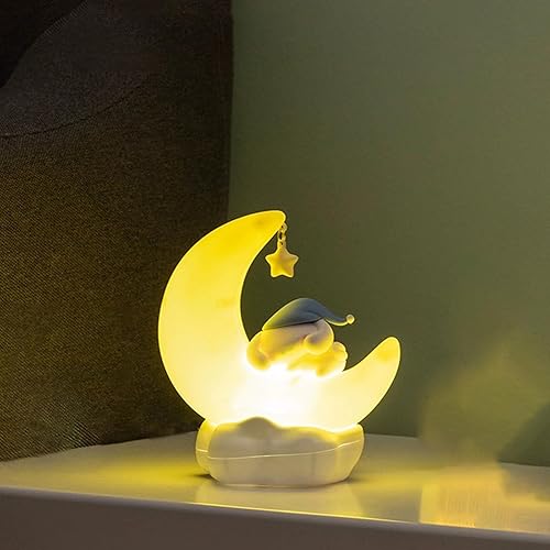 iFCOW Cute Anime Character LED Night Light for Room Desk Shelf Ornament Bedside Lamp for Teen Gifts - Yellow