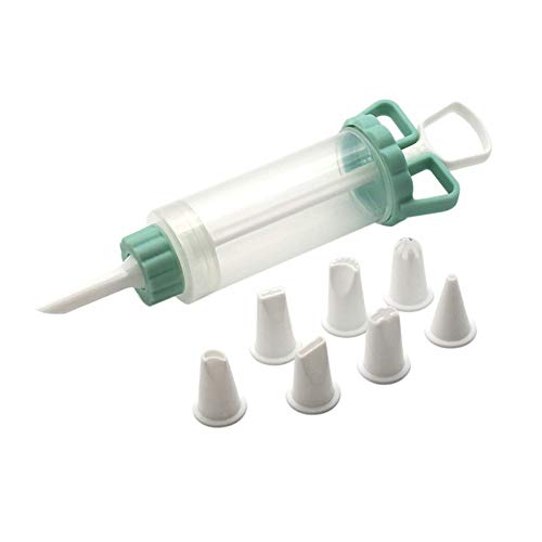 Novinex 1 Set Plastic Cupcake Filling Injector 8 Pcs Nozzles Cookie Cream Piping Syringe Kit Cream Flower Mouth Squirt Gun for Baking Cake Decorating Tool
