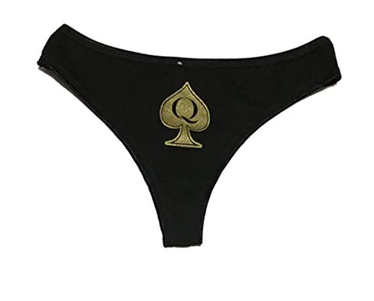 Queen of Spades QoS Thong Panty Spade with Letter Q