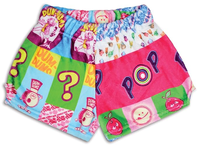 iscream Dum Dums Print Big Girls Silky Soft Plush Fleece Shorts Collection - 10-12 - Pop