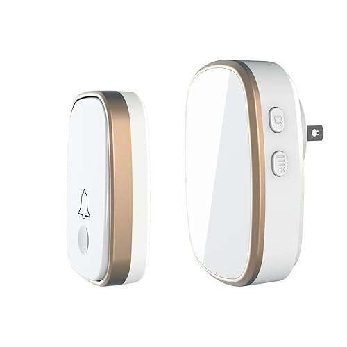Wireless Doorbell, 1,000ft Range Loud Enough with 5Volume Levels and Mute Mode Door Chimes LED Flashing - Black