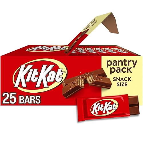KIT KAT Milk Chocolate Wafer Snack Size, Candy Pantry Pack, 12.25 oz (25 Pieces) - Milk Chocolate - 25 Count