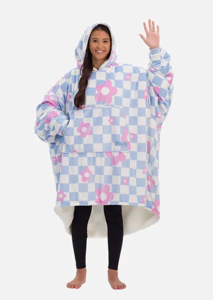 The Comfy Original Wearable Blanket | Flower Checkered